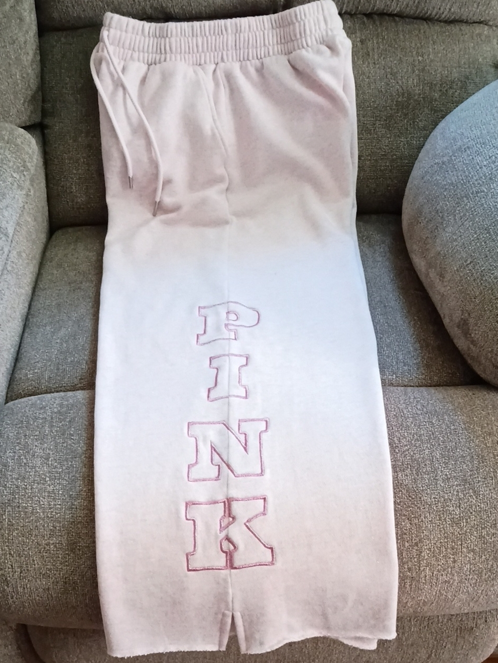 PINK Victoria's Secret Light Pink  Wide Leg Sweatpants